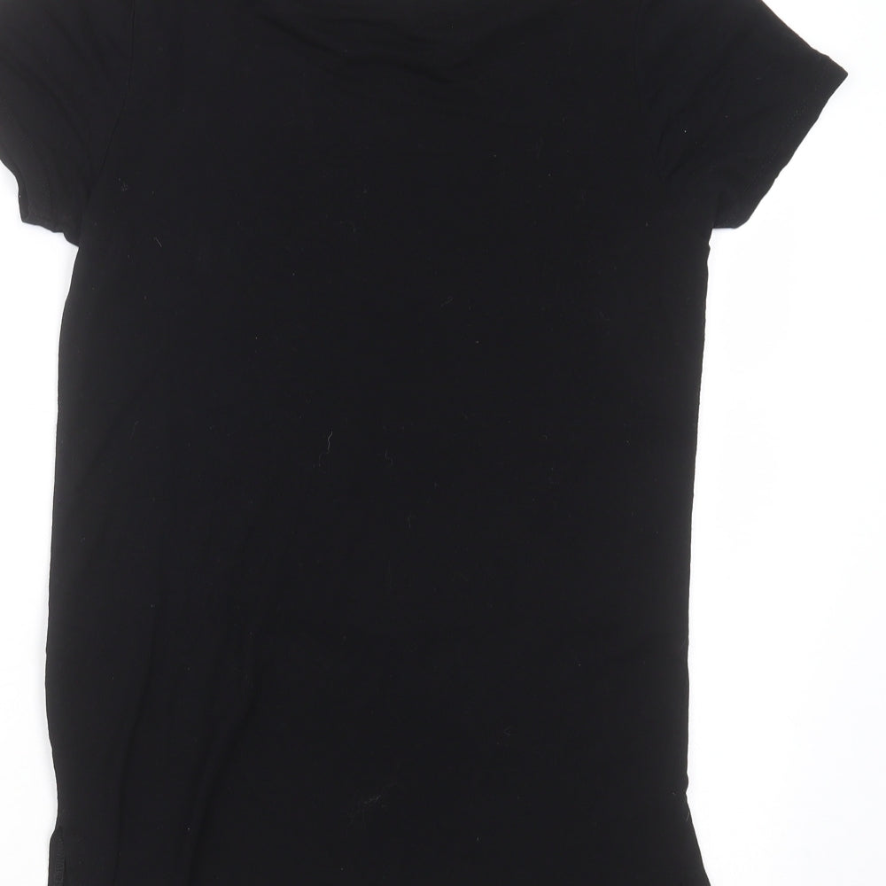 Disney Store Girls Black   Basic T-Shirt Size 12-13 Years  - Mickey Mouse Christmas