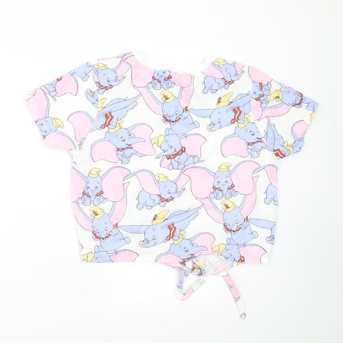 Primark Womens White   Cropped T-Shirt Size L  - dumbo