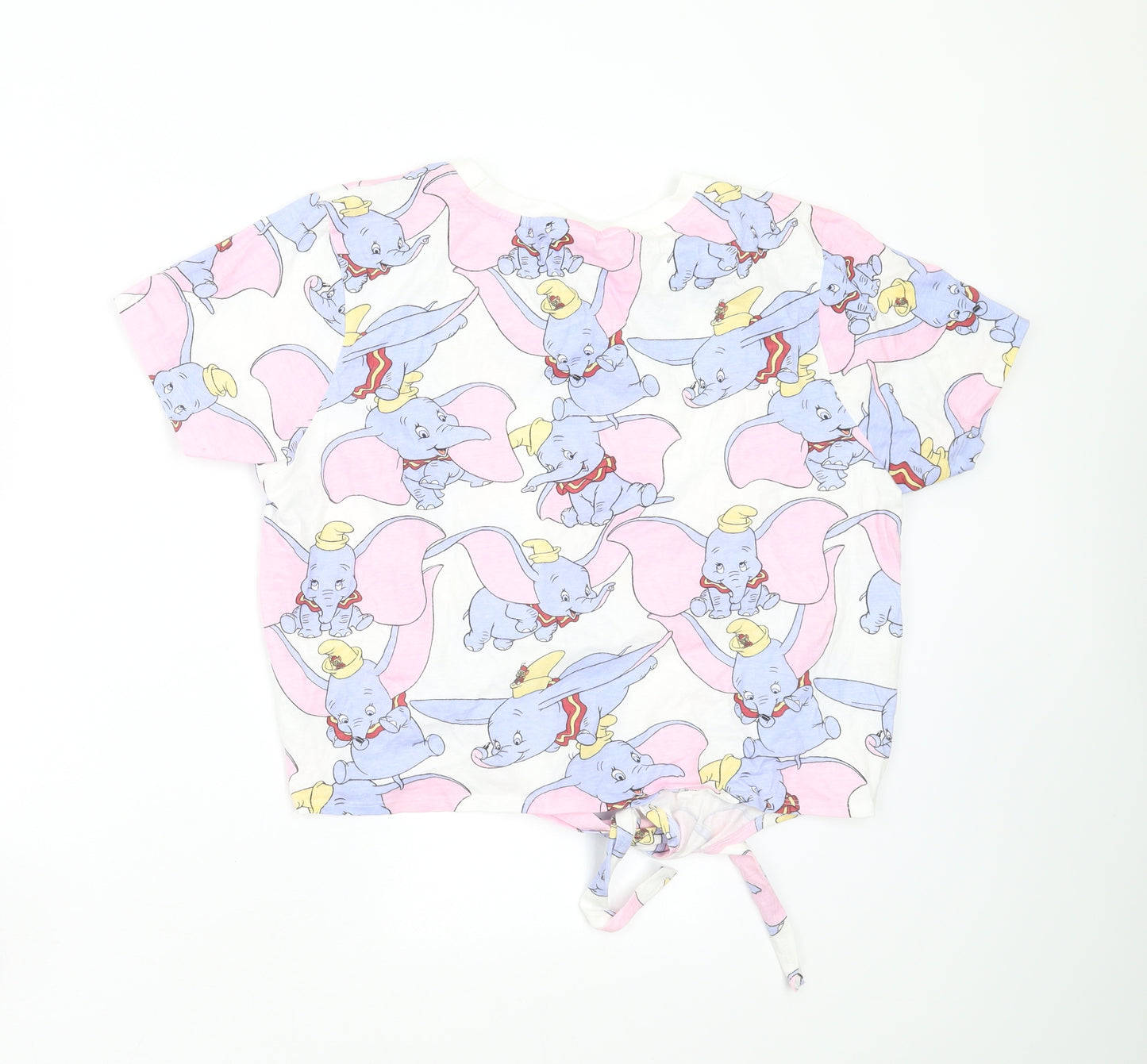 Primark Womens White   Cropped T-Shirt Size L  - dumbo