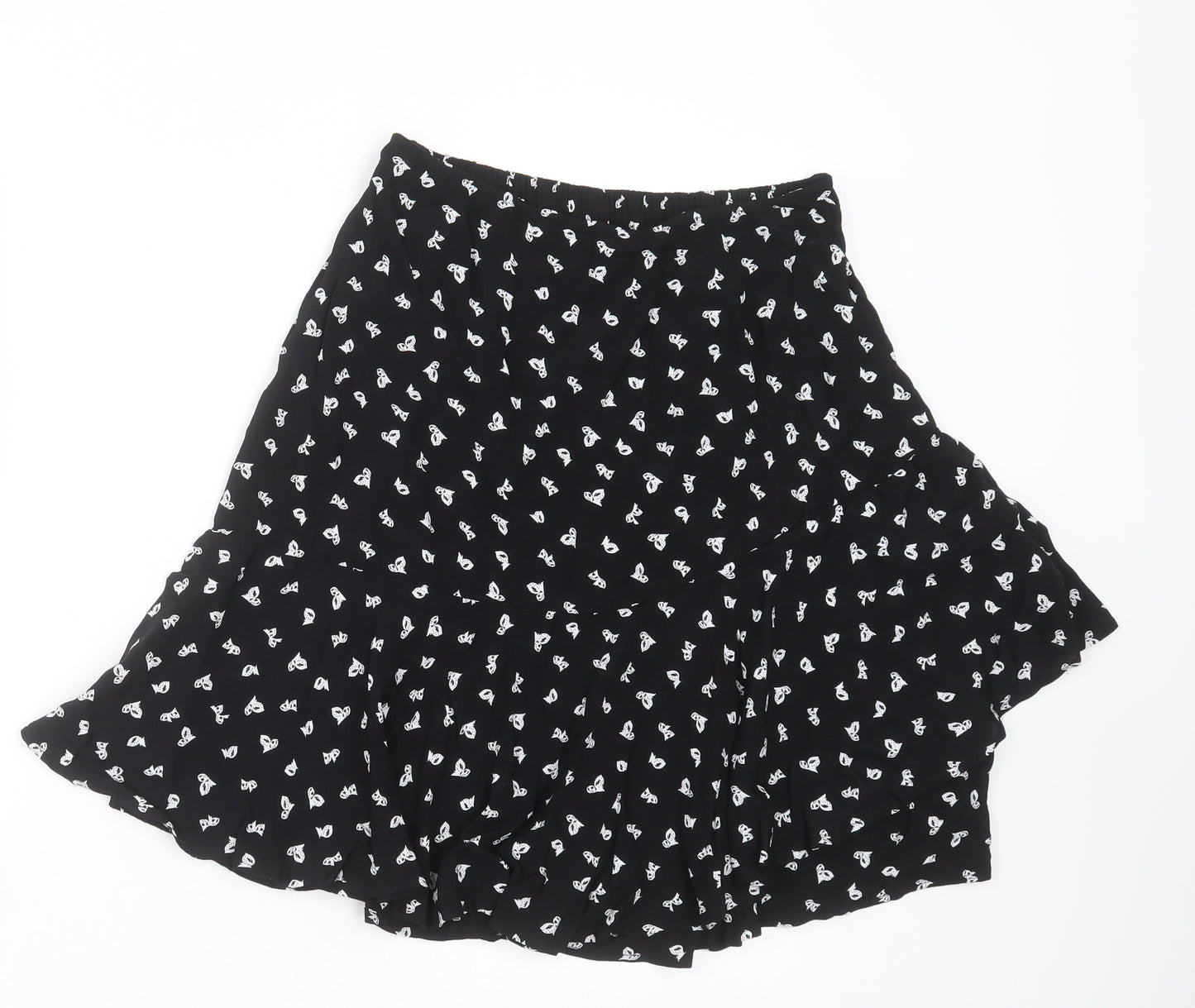 Marks and Spencer Womens Black   A-Line Skirt Size 10  - butterflies