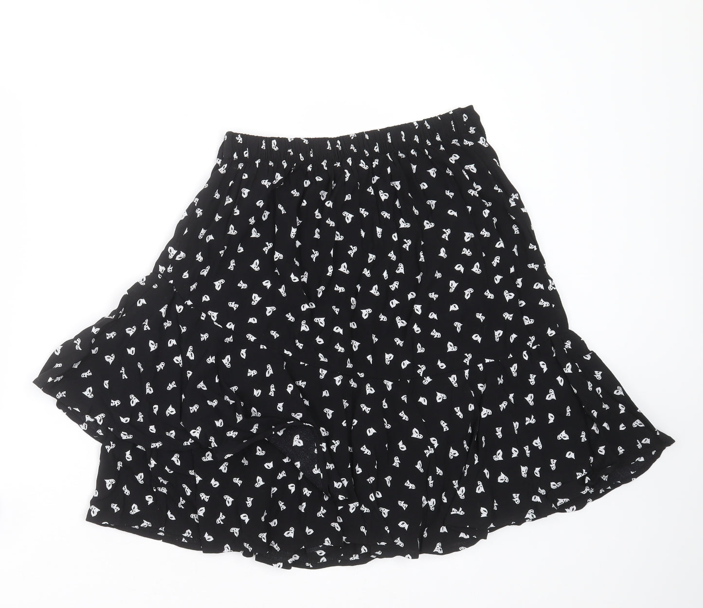 Marks and Spencer Womens Black   A-Line Skirt Size 10  - butterflies