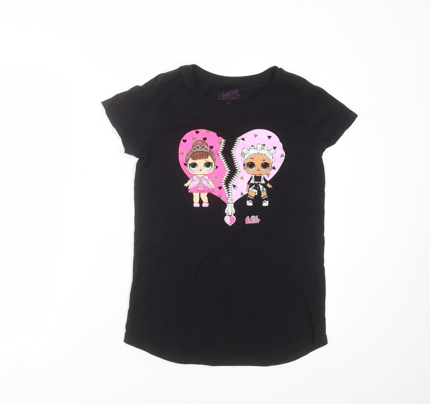 LOL Suprise Girls Black   Basic T-Shirt Size XL  - LOL Surprise