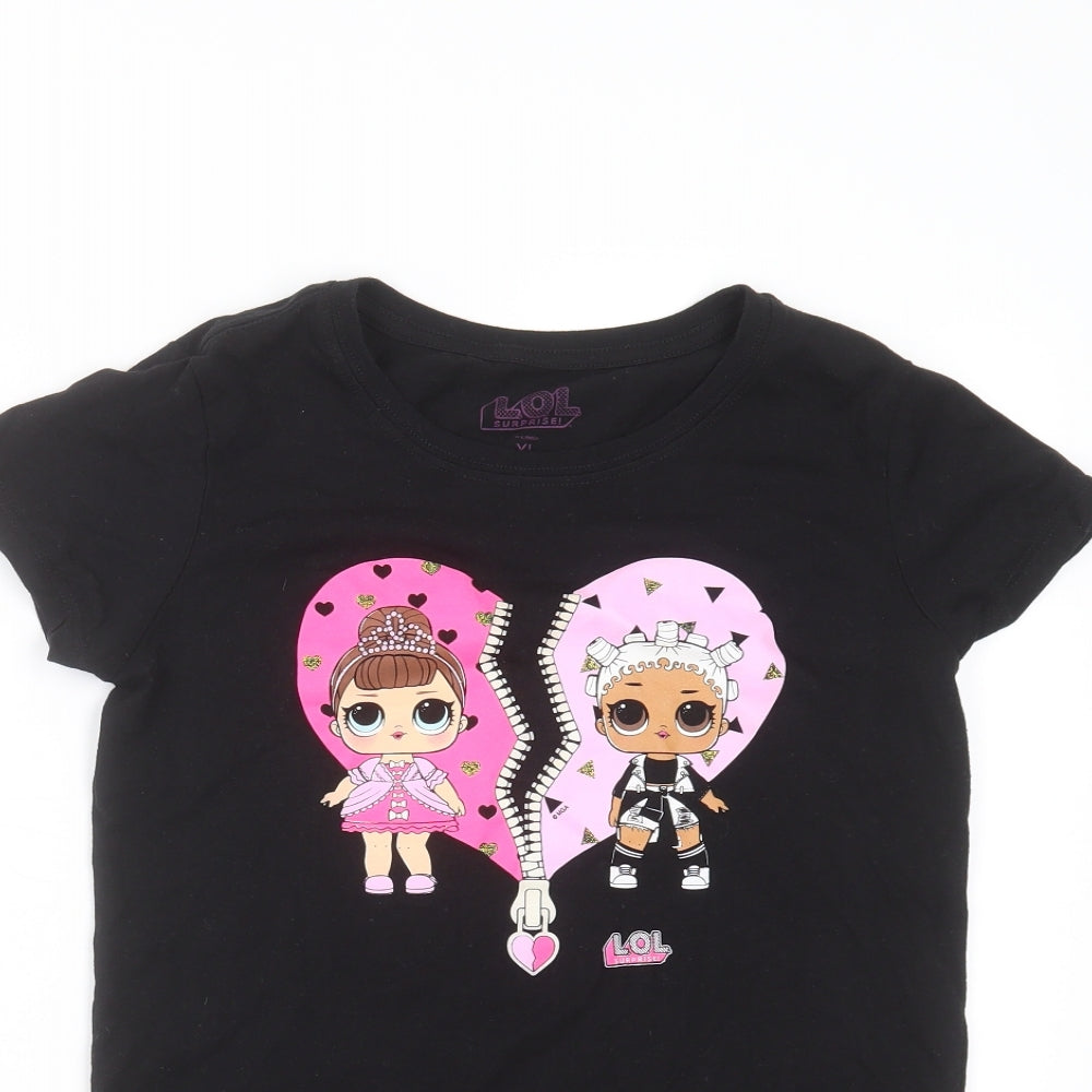 LOL Suprise Girls Black   Basic T-Shirt Size XL  - LOL Surprise