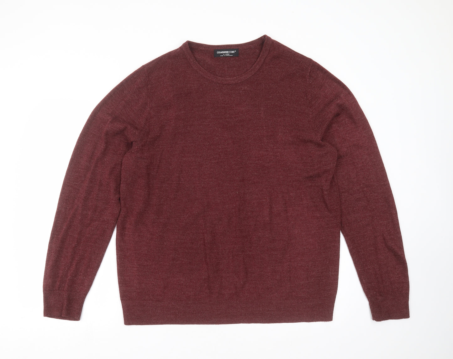 Cedar Wood State Mens Red  Knit Pullover Jumper Size XL  - burgundy