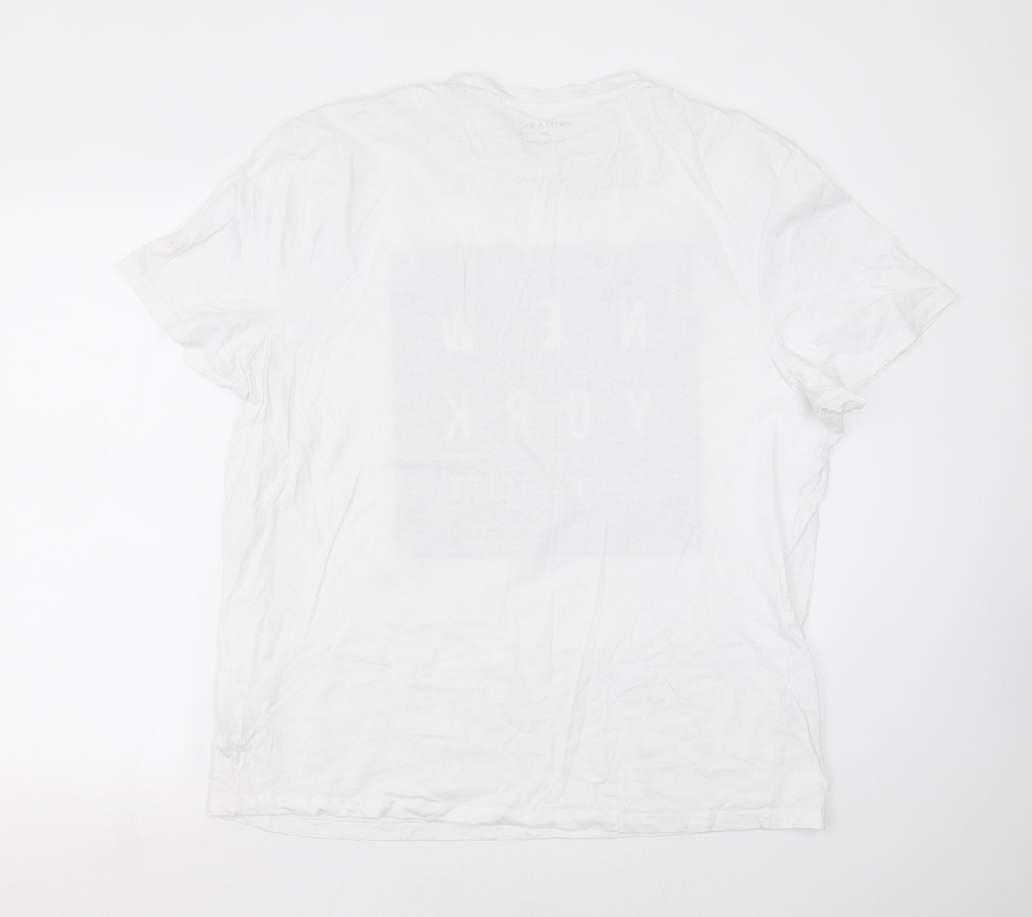 Primark Mens White    T-Shirt Size 2XL  - new york