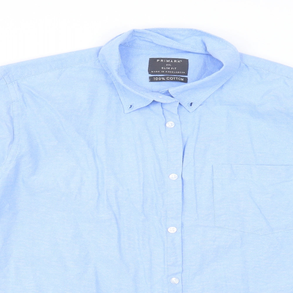 Primark Mens Blue    Button-Up Size 2XL