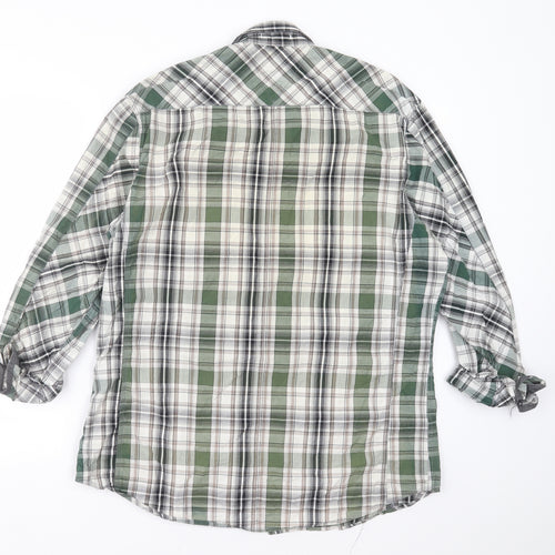 Burton Mens Grey Plaid   Button-Up Size L