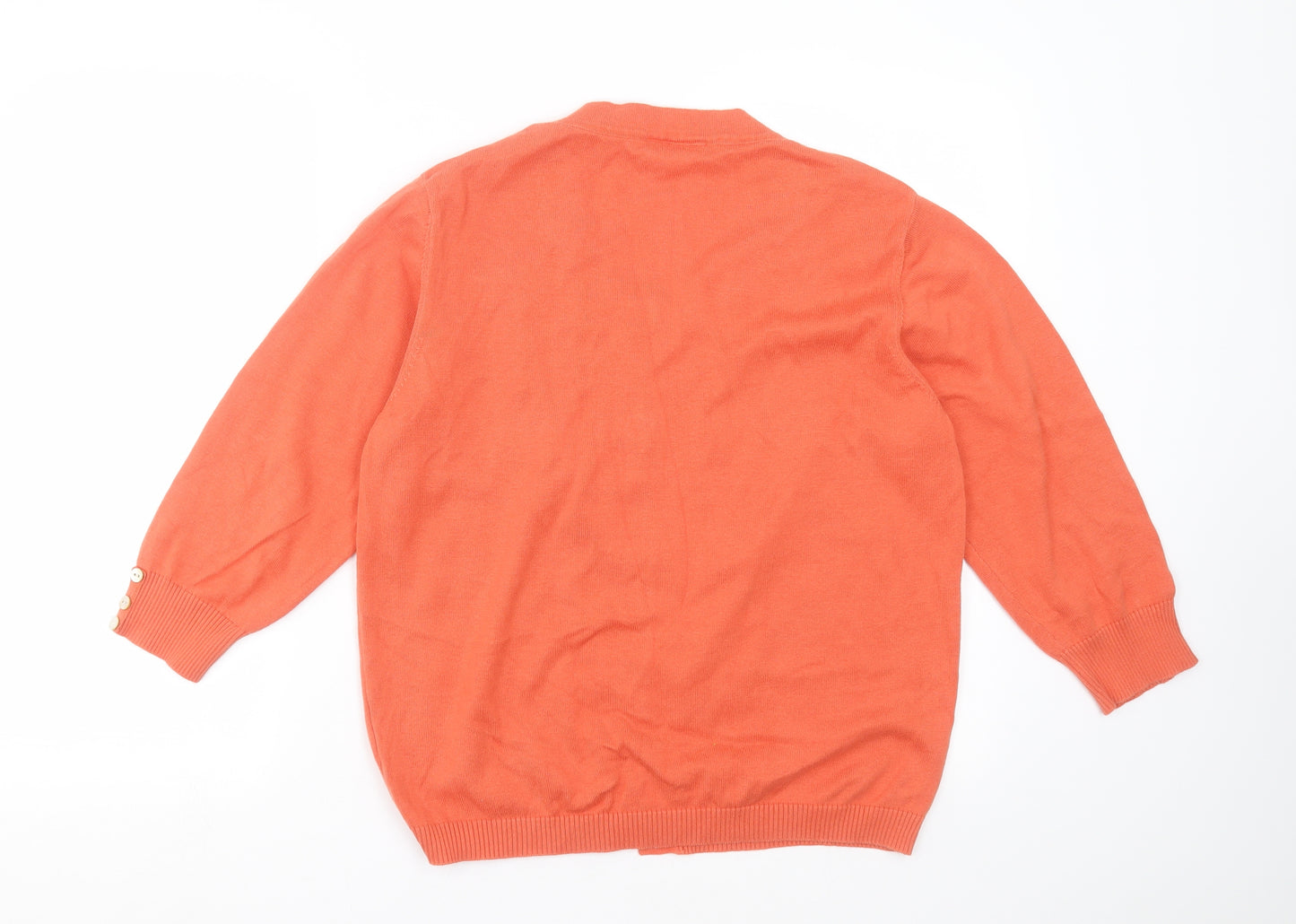 Adini Womens Orange  Knit Cardigan Jumper Size L