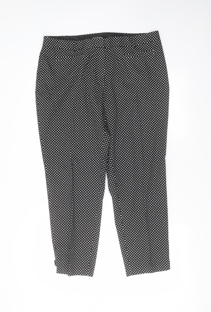 Debenhams Womens Black Polka Dot  Trousers  Size 16 L25 in