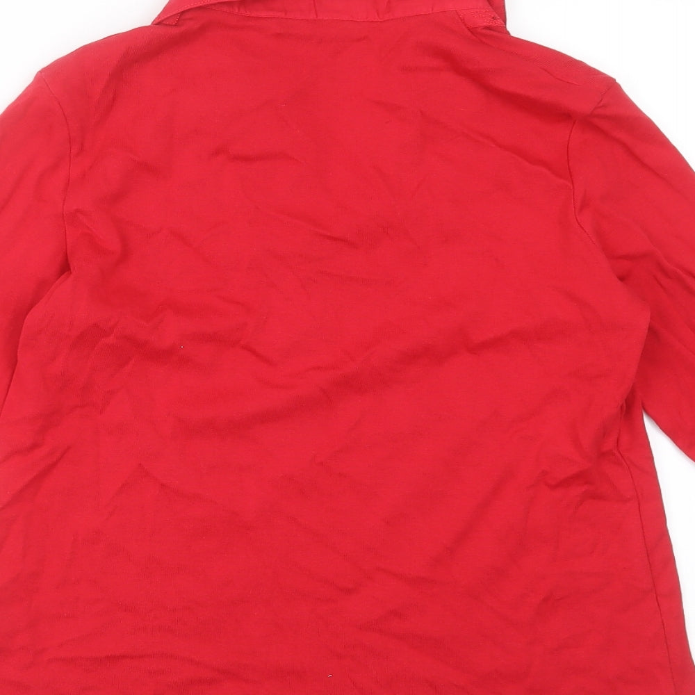 Marks and Spencer Womens Red   Basic T-Shirt Size 18  - Embroidered detail