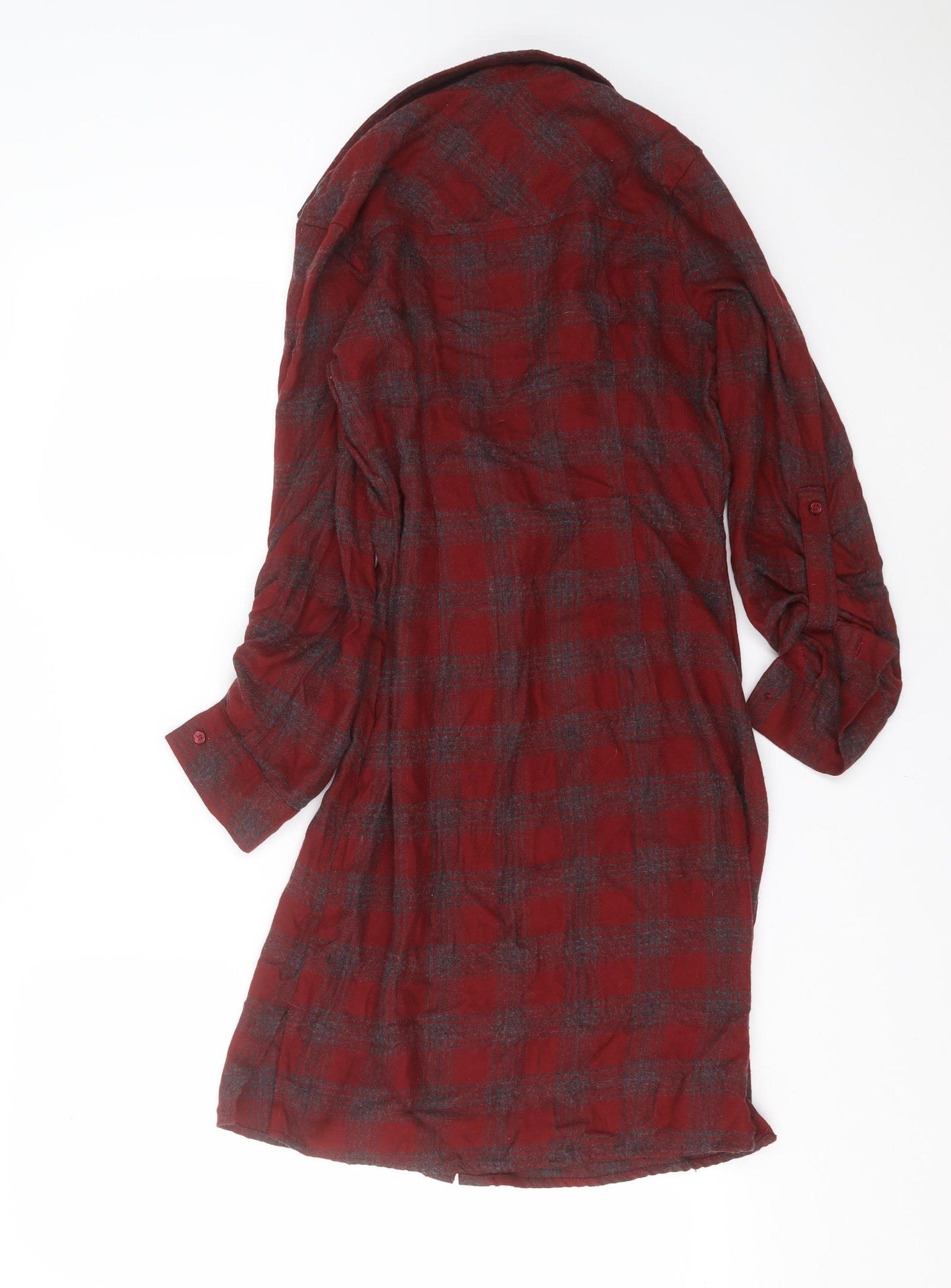 NEXT Womens Red Check  Shirt Dress  Size 6