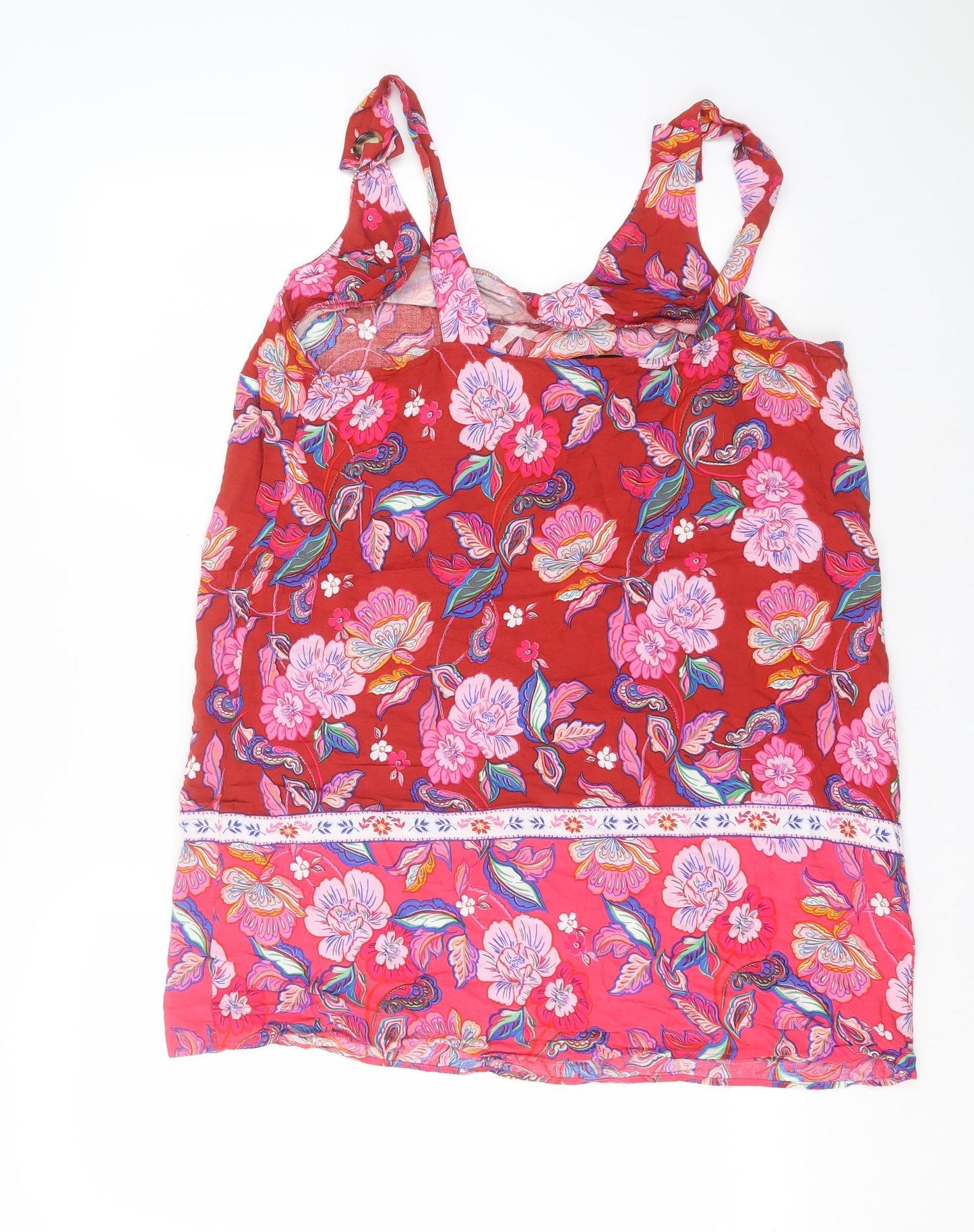 TU Womens Red Floral  Basic Blouse Size 16