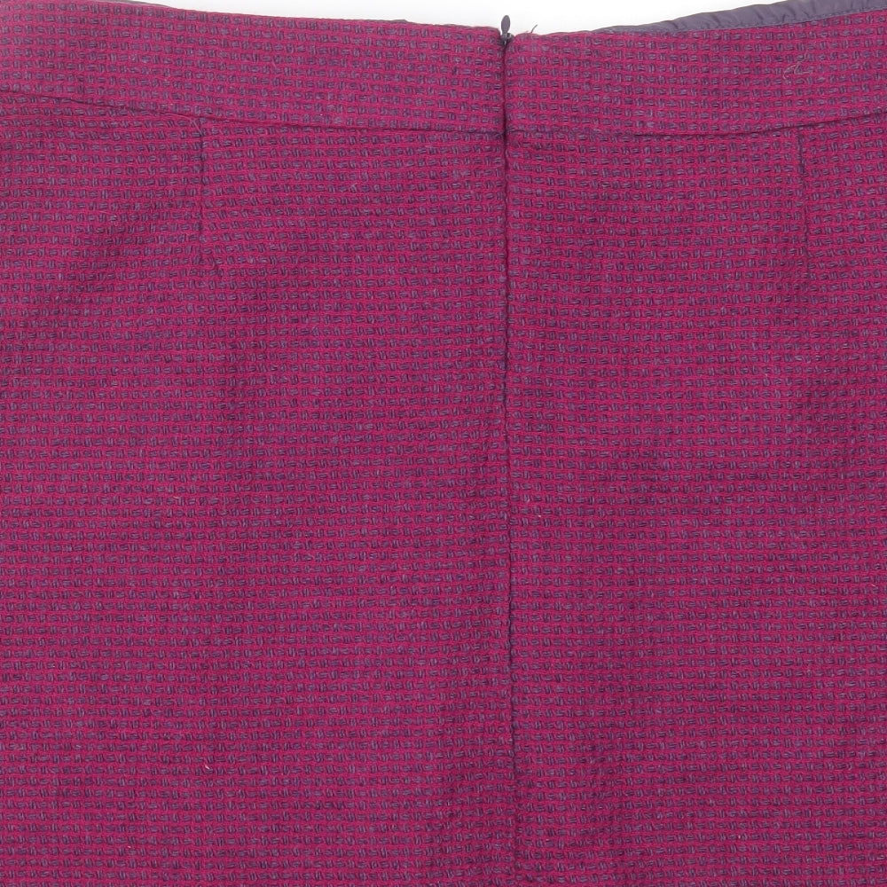 Marks and Spencer Womens Purple Check  A-Line Skirt Size 18