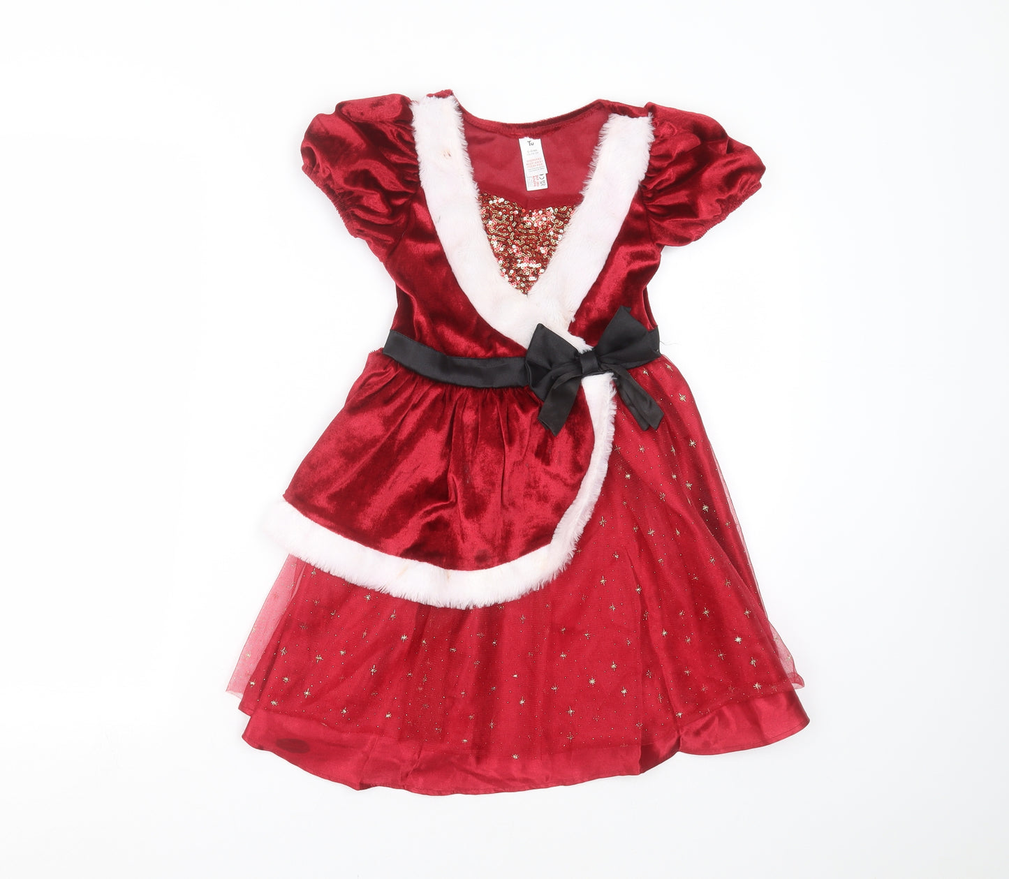 TU Girls Red   Fit & Flare  Size 5-6 Years  - costume dress