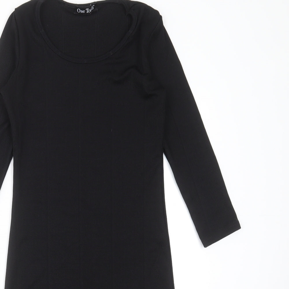 OneTouch Womens Black Striped  Mini  Size 8