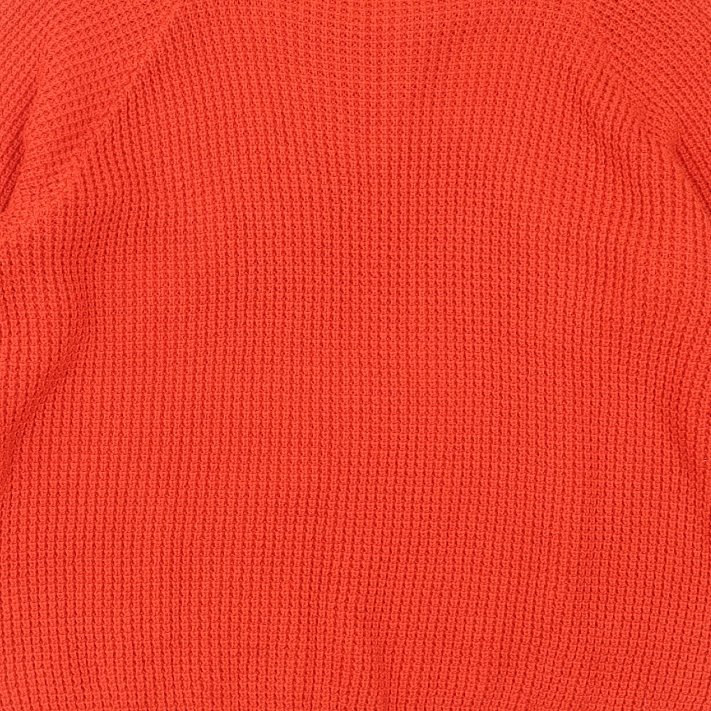 NEXT Womens Orange  Knit Pullover Jumper Size 16  - Embroidered detail