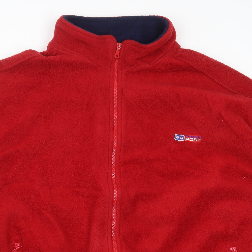 trading post Mens Red  Fleece Full Zip Jumper Size 4XL