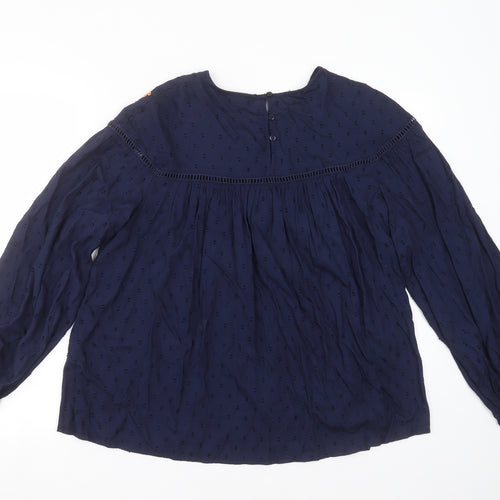 Dorothy Perkins Womens Blue   Basic Blouse Size 14  - Floral embroidery