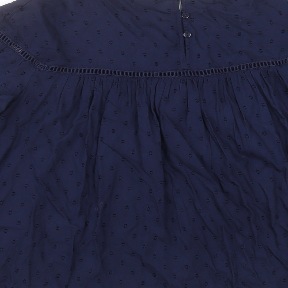 Dorothy Perkins Womens Blue   Basic Blouse Size 14  - Floral embroidery