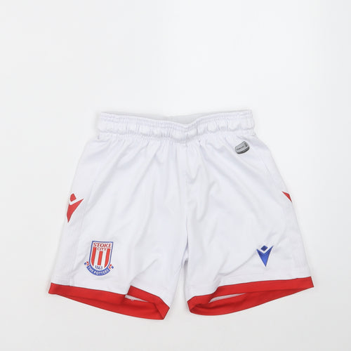 Macron Boys White   Sweat Shorts Size S - Stoke city