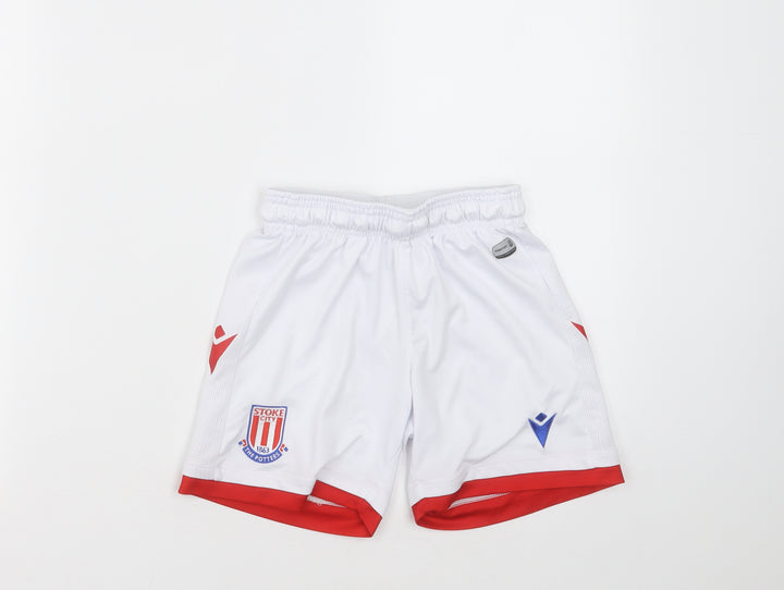 Macron Boys White Sweat Shorts Size S - Stoke city
