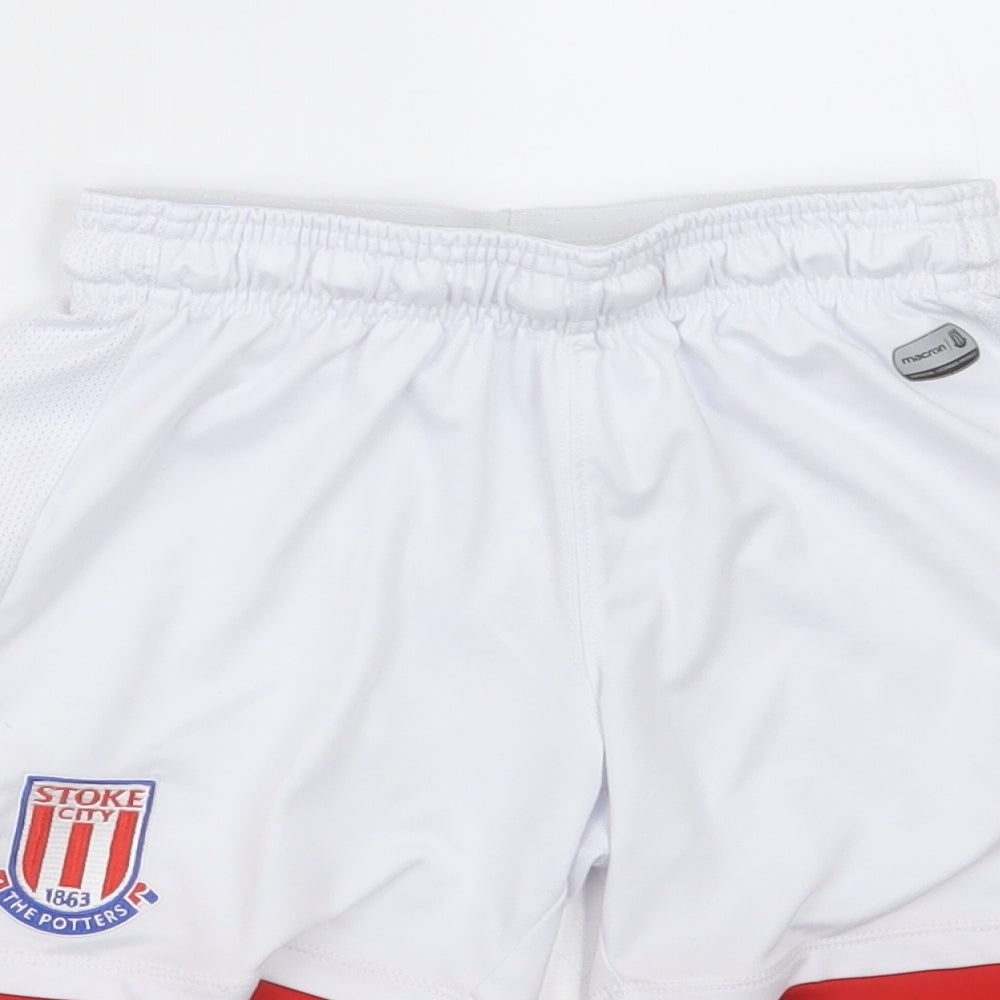 Macron Boys White   Sweat Shorts Size S - Stoke city