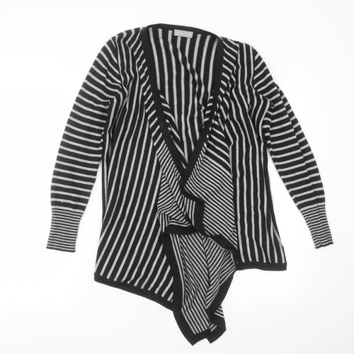 Marks and Spencer Womens Black Striped Knit Cardigan Jumper Size 10