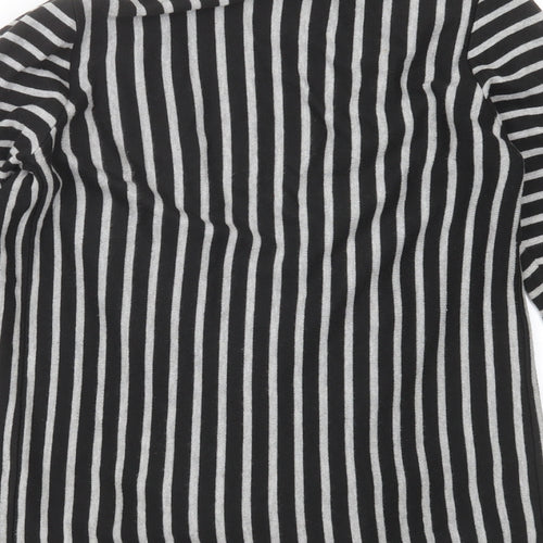 Marks and Spencer Womens Black Striped Knit Cardigan Jumper Size 10
