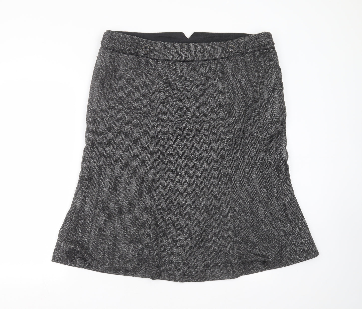 Marks and Spencer Womens Grey Herringbone  Trumpet Skirt Size 18