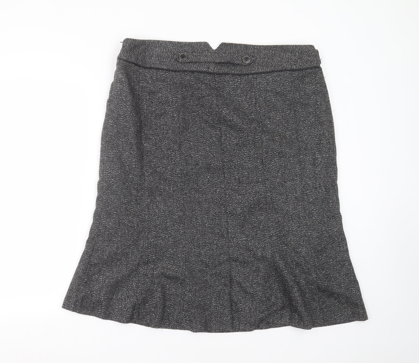 Marks and Spencer Womens Grey Herringbone  Trumpet Skirt Size 18