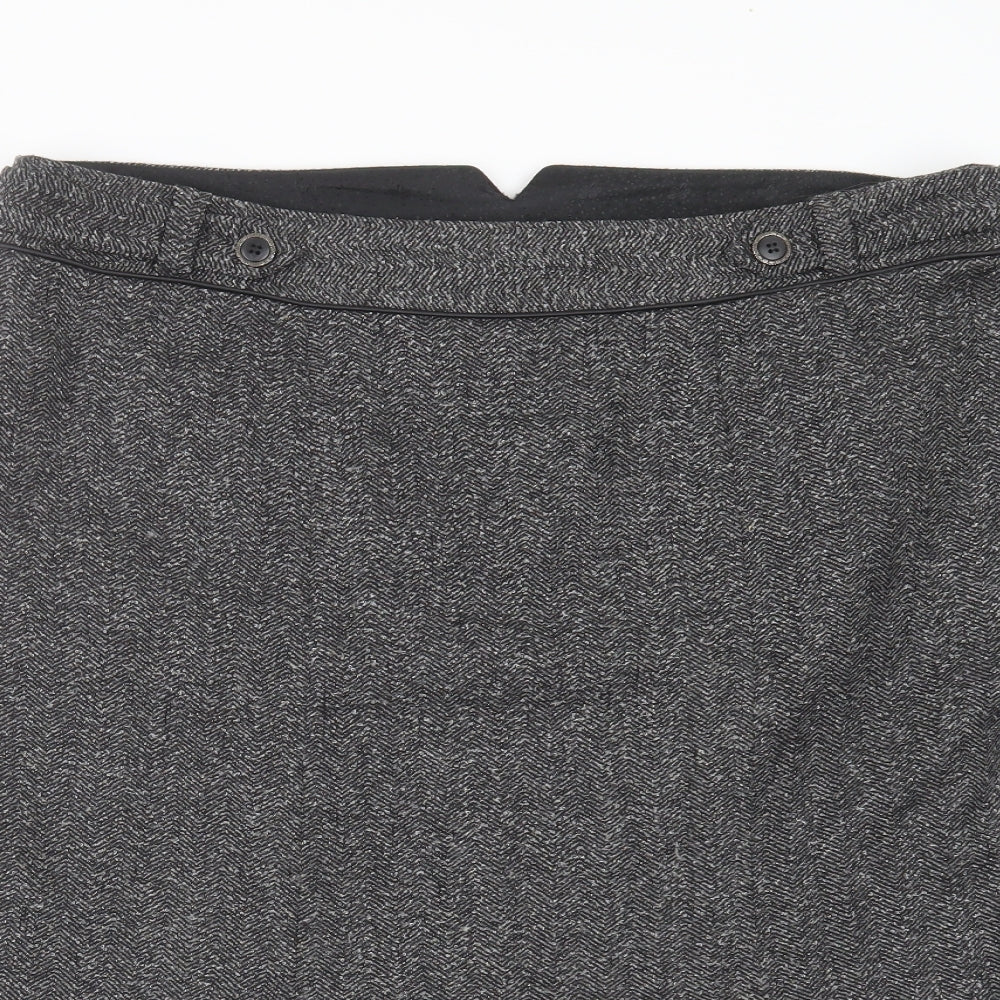 Marks and Spencer Womens Grey Herringbone  Trumpet Skirt Size 18