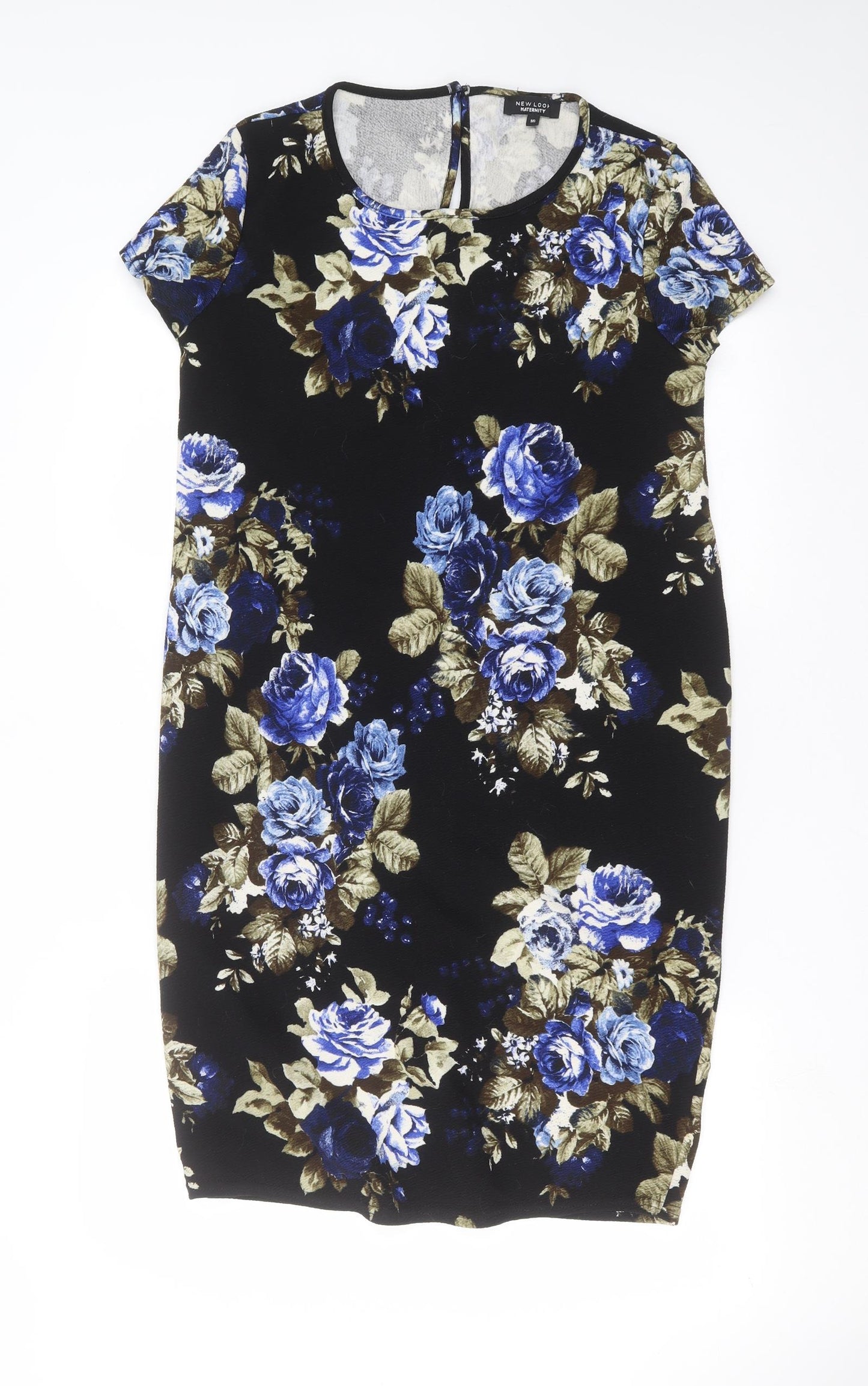 New Look Womens Black Floral  T-Shirt Dress  Size 16
