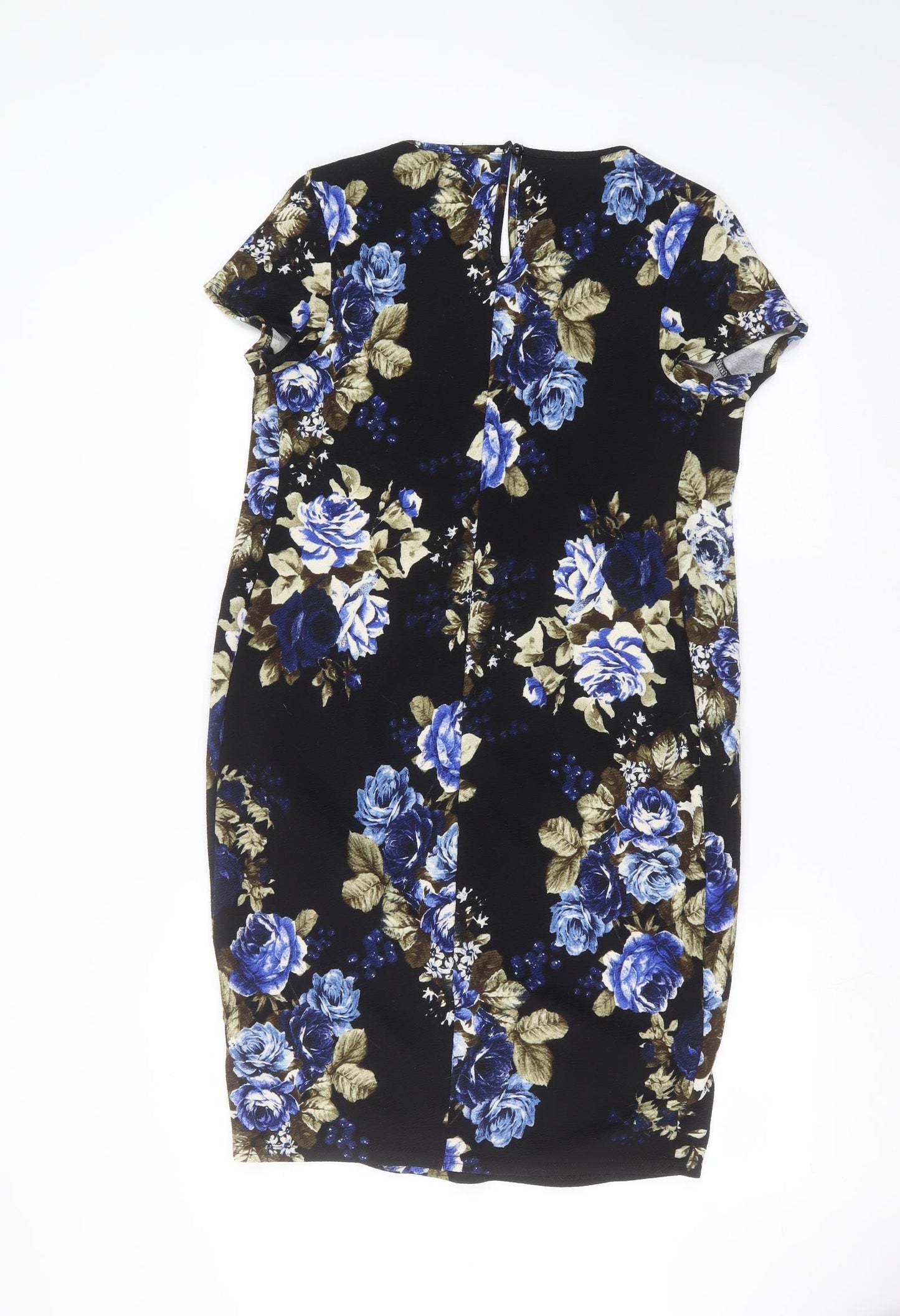 New Look Womens Black Floral  T-Shirt Dress  Size 16