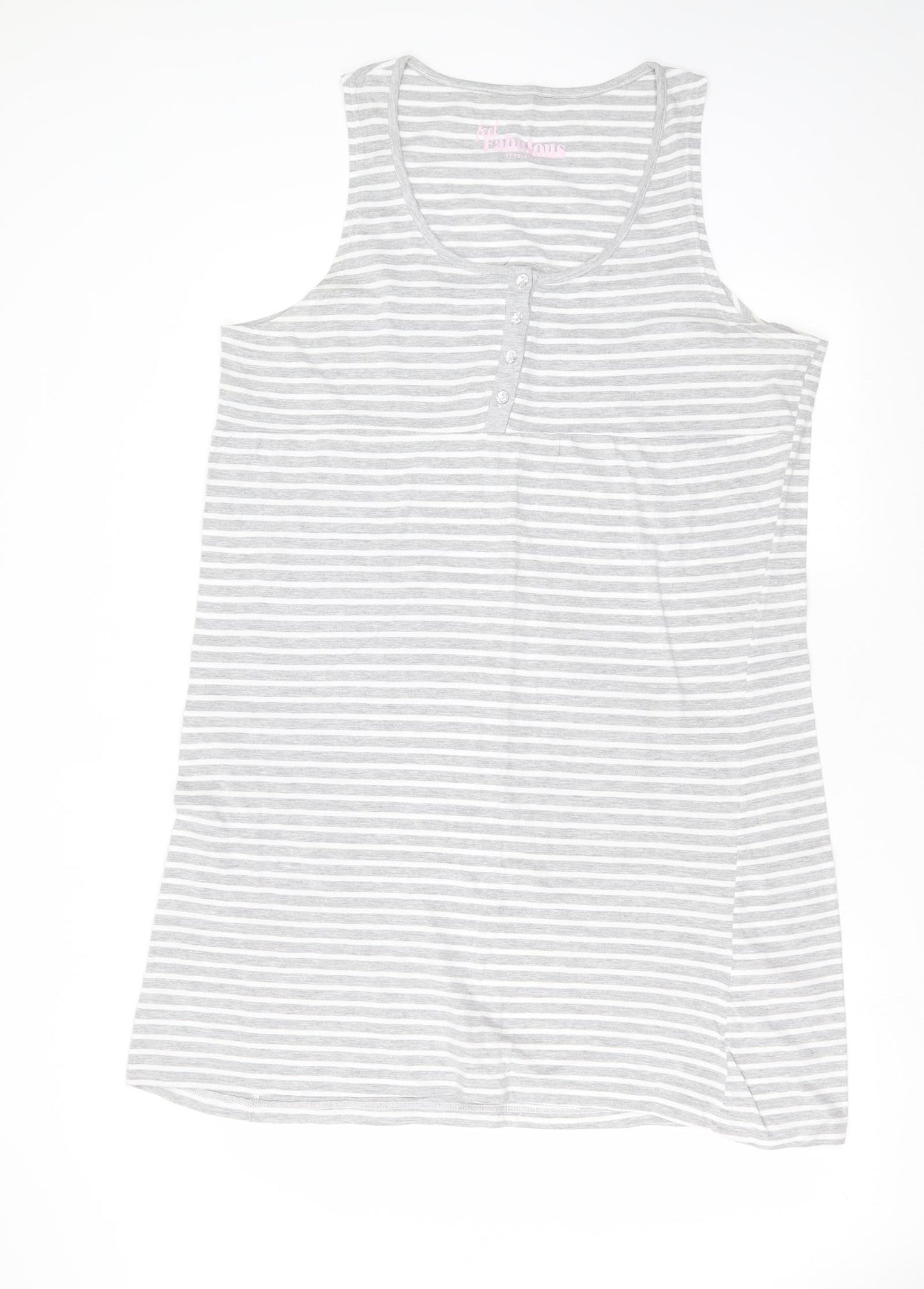 Peacocks Womens Grey Striped  Tank Dress  Size 18