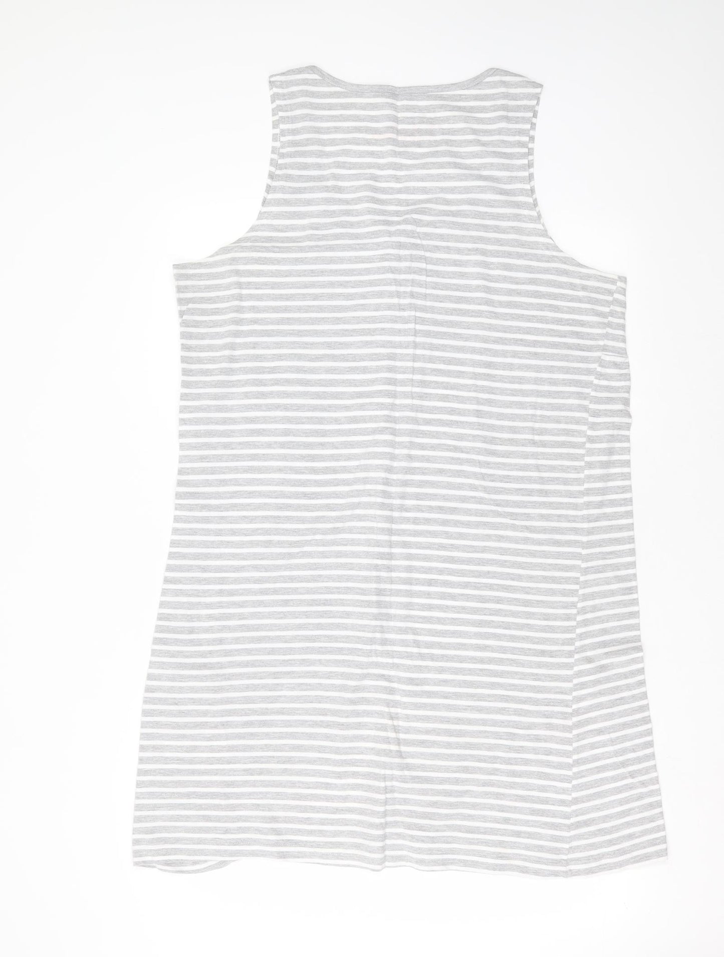 Peacocks Womens Grey Striped  Tank Dress  Size 18