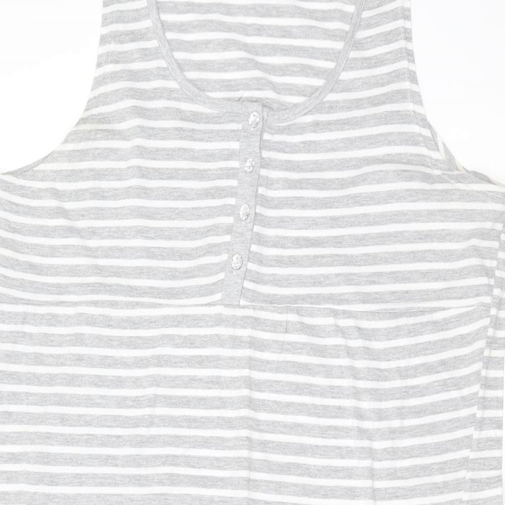 Peacocks Womens Grey Striped  Tank Dress  Size 18