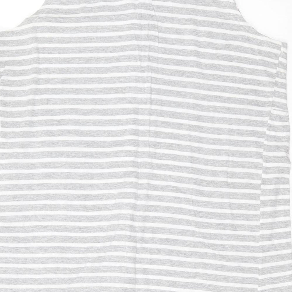 Peacocks Womens Grey Striped  Tank Dress  Size 18