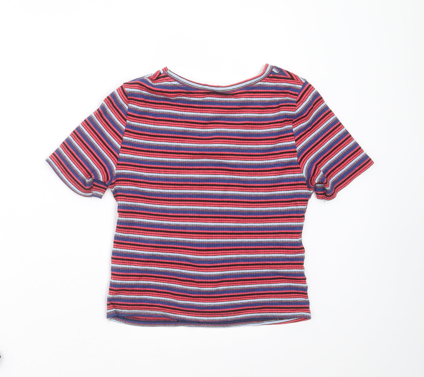 New Look Womens Pink Striped  Basic T-Shirt Size 10