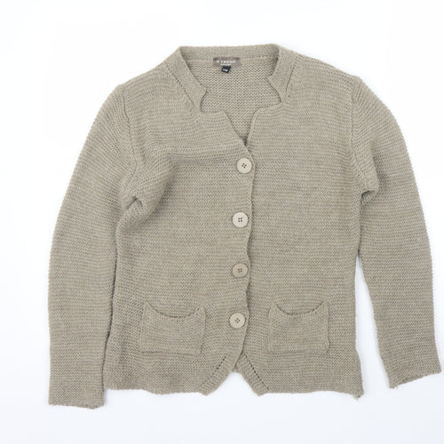 H Trend Womens Beige   Cardigan Jumper Size S