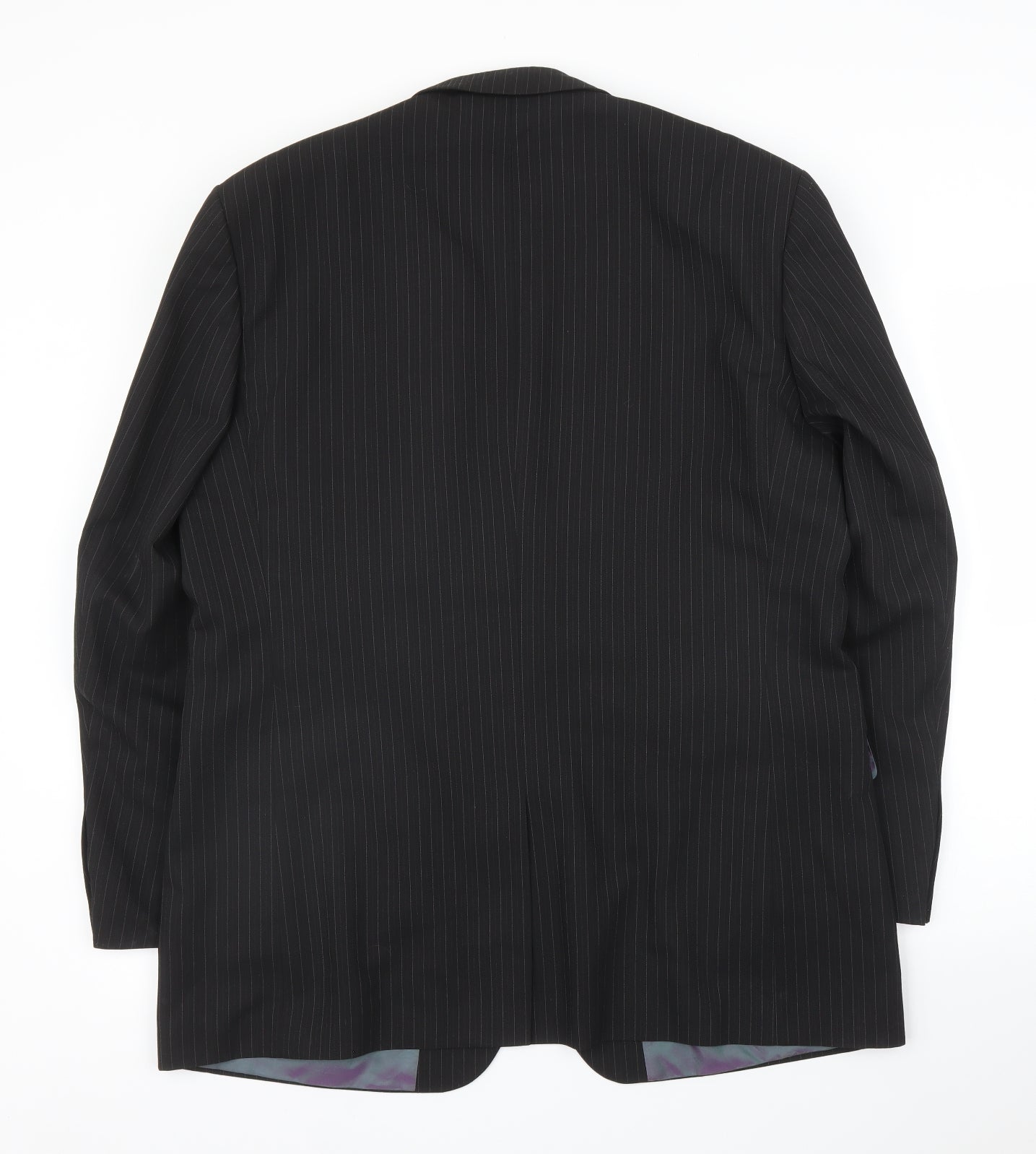 Johnathan Adams Mens Black Striped  Jacket Suit Jacket Size 46