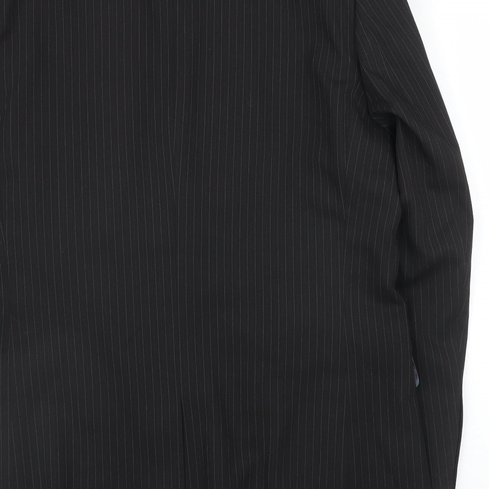 Johnathan Adams Mens Black Striped  Jacket Suit Jacket Size 46