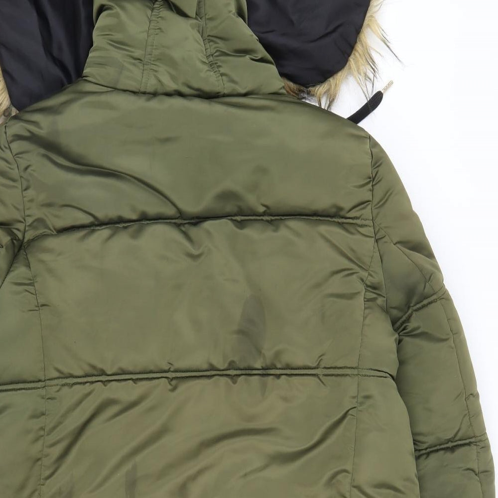 F&F Womens Green   Parka Coat Size 12