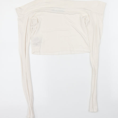 Boohoo Womens White   Cropped Blouse Size 8