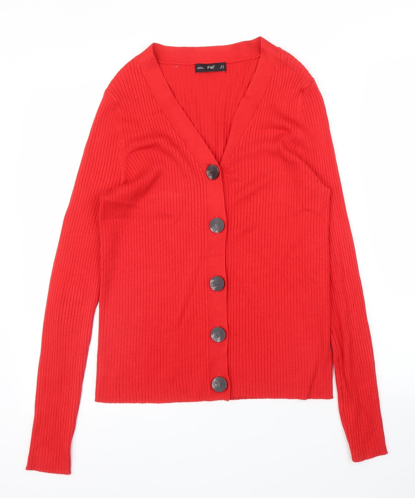 F&F Womens Red   Cardigan Jumper Size 12