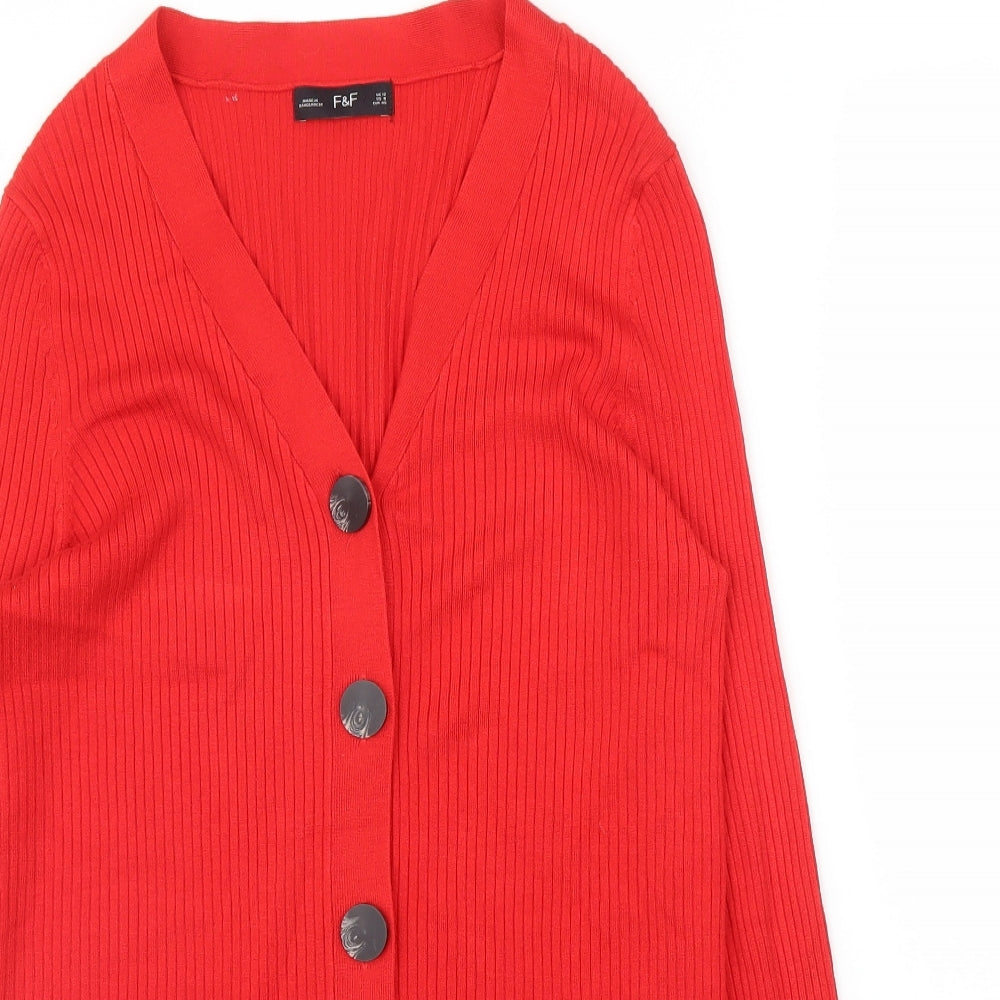 F&F Womens Red   Cardigan Jumper Size 12