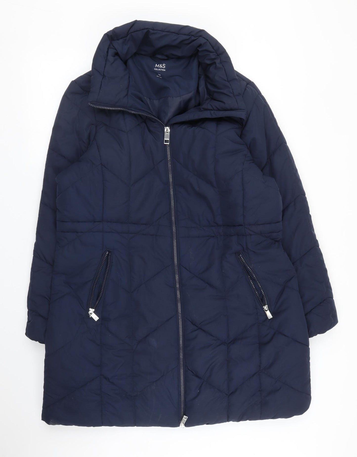 M&S Womens Blue   Puffer Jacket Coat Size 16