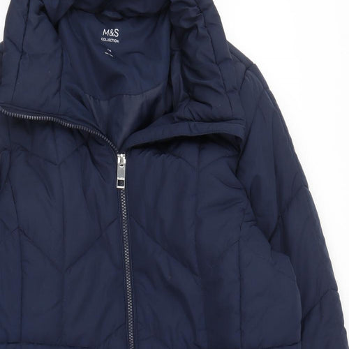 M&S Womens Blue   Puffer Jacket Coat Size 16