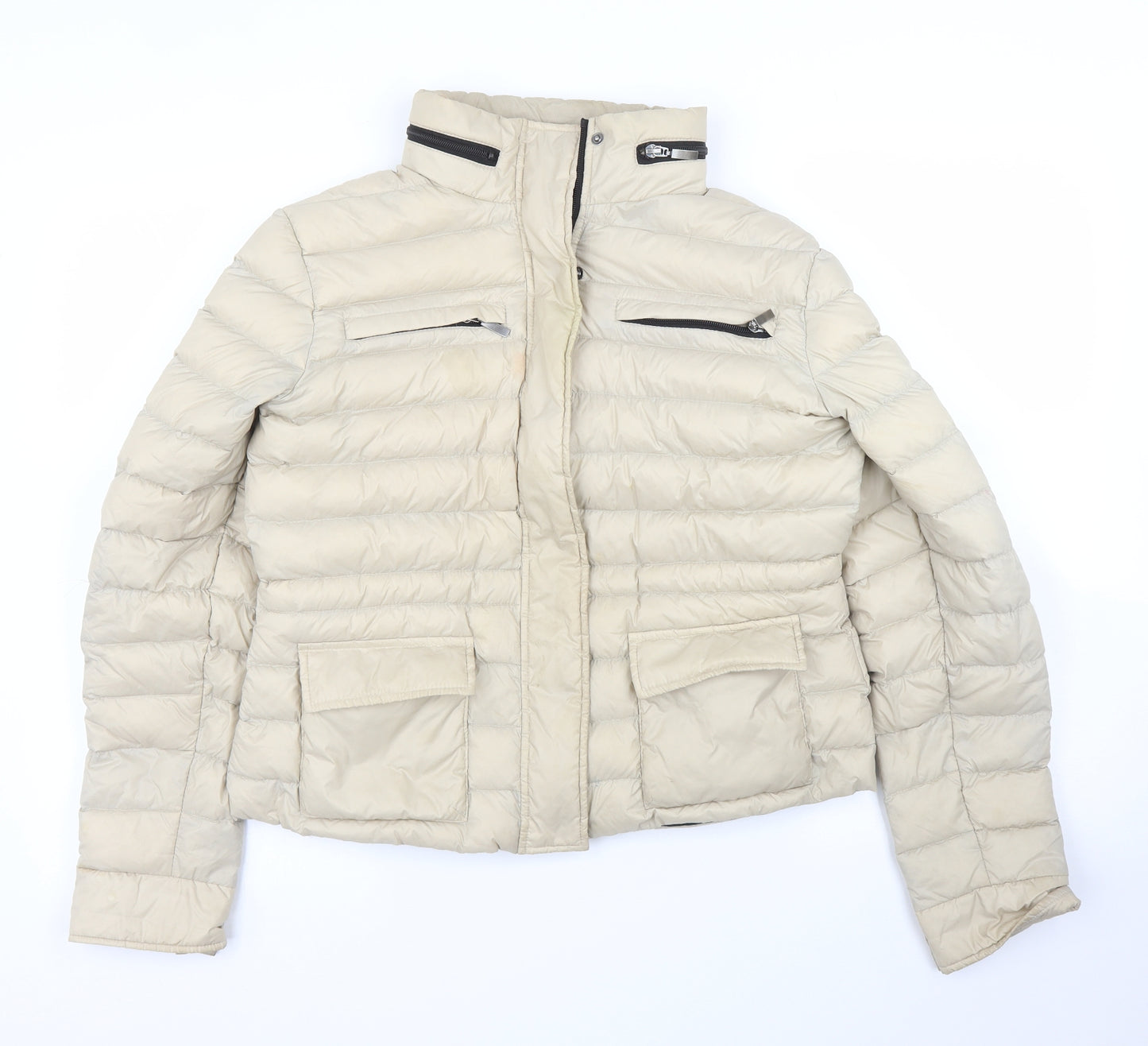 Antoni & Alison Womens Beige   Puffer Jacket Jacket Size L