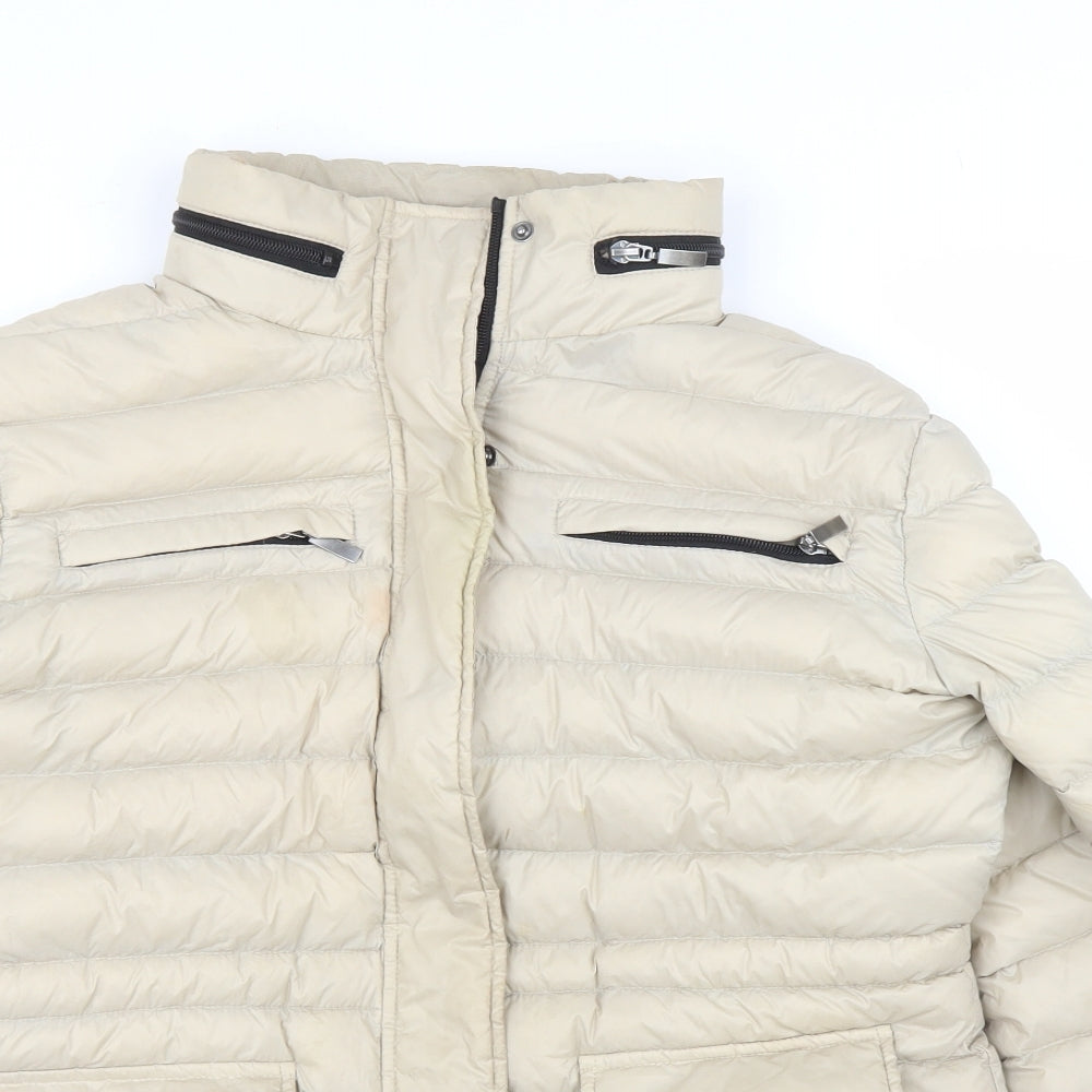Antoni & Alison Womens Beige   Puffer Jacket Jacket Size L
