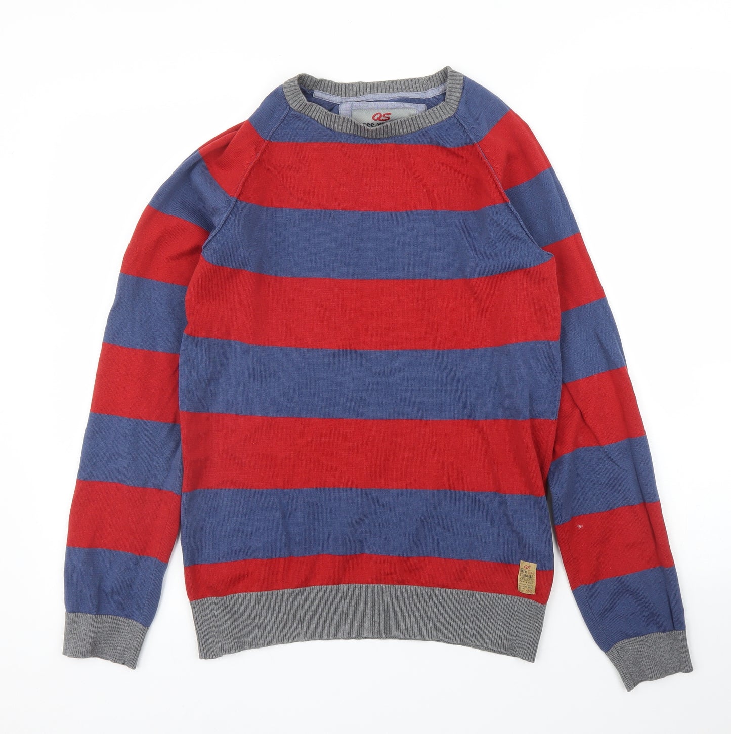 Dress Yourself Mens Red Striped  Pullover Jumper Size S